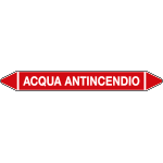 99B212D - Etichetta singola autoadesiva con frecce e simboli ACQUA ANTINCENDIO