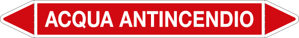 99B212D - Etichetta singola autoadesiva con frecce e simboli ACQUA ANTINCENDIO