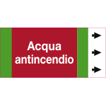 99B212NFD - foglio etichetta fondo rosso "ACQUA ANTINCENDIO" destra