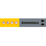 99B282NAD - foglio da 5 etichette fondo grigio"AMMONIACA" freccia dx