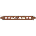 99B570B - foglio da 5 etichette autoadesive con frecce e simboli GASOLIO