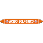 99B580A - foglio da 5 etichette autoadesive con frecce+simboli x ACIDO SOLFORICO