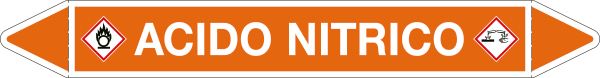 99B620B - foglio da 5 etichette autoadesive con frecce+simb ACIDO NITRICO