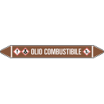 99B851A - foglio da 5 etichette autoadesive con frecce+simb OLIO COMBUSTIBILE