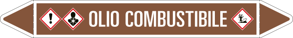 99B851A - foglio da 5 etichette autoadesive con frecce+simb OLIO COMBUSTIBILE