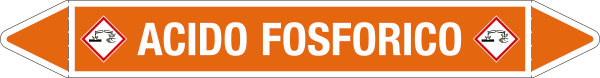 99B990A - foglio da 5 etichette autoadesive con frecce+simb ACIDO FOSFORICO