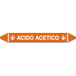 99C020A - foglio da 5 etichette autoadesive con frecce e simboli ACIDO ACETICO