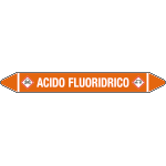 99C040A - foglio da 5 etichette autoadesive con frecce+simb ACIDO FLUORIDRICO