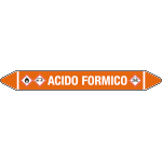 99C050C - etichetta autoadesiva fondo arancio frecce simboli ACIDO FORMICO