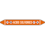 99C090A - foglio da 5 etichette autoadesive con frecce+simboli ACIDO SOLFRIDICO