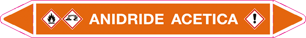 99C100B - foglio da 5 etichette autoadesive con frecce+simboli ANIDRIDE ACETICA