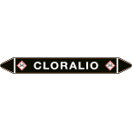 99C170A - foglio da 5 etichette autoadesive con frecce e simboli CLORALIO