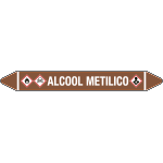 99C250A - foglio da 5 etichette autoadesive con frecce e simboli ALCOOL METILICO