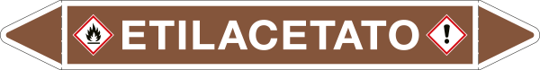 99C350B - foglio da 5 etichette autoadesive con frecce e simboli ETILACETATO