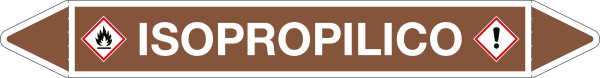 99C390A - foglio da 5 etichette autoadesive con frecce e simboli ISOPROPILICO