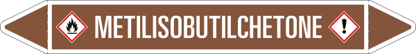 99C420A - foglio da 5 etichette autoadesive con frecce+simb METILISOBUTILCHETONE
