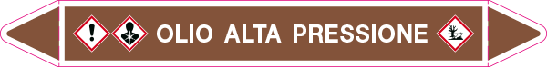99C450B - foglio da 5 etichette autoadesive con frecce+simboli OLIO ALTA PRESS.