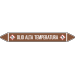 99C460A - foglio da 5 etichette autoadesive con frecce+simb OLIO ALTA TEMPERAT.