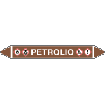 99C480B - foglio da 5 etichette autoadesive con frecce e simboli PETROLIO