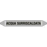99C540C - etichetta singola autoadesiva con frecce e simboli ACQUA SURRISCALDATA