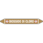 99C620B - foglio da 5 etichette autoadesive con frecce simboli BIOSSIDO DI CLORO