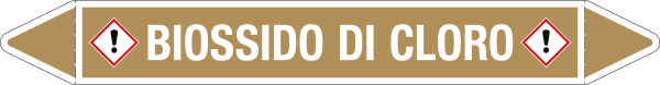 99C620B - foglio da 5 etichette autoadesive con frecce simboli BIOSSIDO DI CLORO