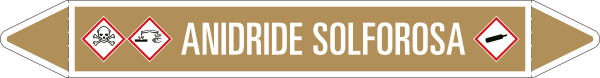99C630B - foglio da 5 etichette autoadesive con frecce+simb ANIDRIDE SOLFOROSA