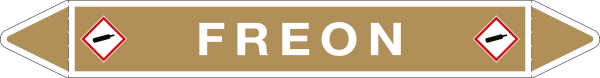 99C640B - foglio da 5 etichette autoadesive con frecce e simboli FREON