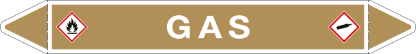 99C650C - Etichetta singola autoadesiva con frecce e simboli per GAS