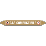 99C660B - foglio da 5 etichette autoadesive con frecce+simboli GAS COMBUSTIBILE