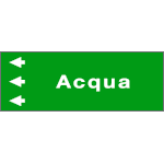 99C710NDS - foglio da 5 etichette fondo verde "ACQUA " freccia sinistra