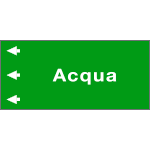 99C710NFS - foglio etichetta fondo verde "ACQUA " freccia sinistra