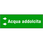 99C730NBS - foglio da 5 etichette fondo verde" ACQUA ADDOLCITA " sinistra