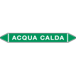 99C750C - etichetta singola autoadesiva con frecce e simboli ACQUA CALDA