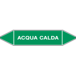 99C750D - Etichetta singola autoadesiva verde"Acqua Calda"