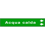 99C750NAD - foglio da 5 etichette fondo verde  "ACQUA CALDA"freccia dx