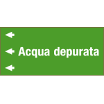 99C790NFS - foglio etichetta fondo verde "ACQUA DEPURATA" sinistra
