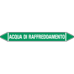 99C820B - foglio da 5 etichette autoadesive con frecce+simb ACQUA DI RAFFREDDAM