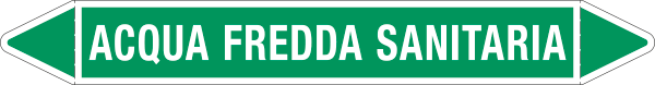 99C860A - foglio da 5 etichette autoadesive con frecce+simb ACQUA FREDDA SANIT.