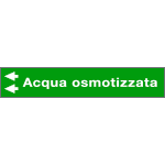 99C890NAS - foglio da 5 etichette fondo verde "ACQUA OSMOTIZZATA"freccia sinistra