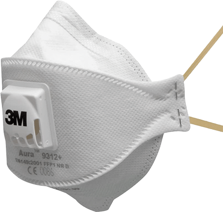 AP9312 - Respiratore 3M 9312+ pieghevole FFP1 polveri con valvola