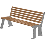 ASRP05BS - Panchina acc. zin. c/schienale (seduta eff.legno/fianchi grigi)
