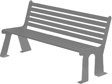 ASRP05S - Panchina acc. zin. c/schienale colore grigio