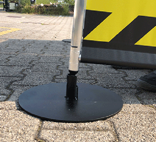 BARS802 - base tonda singola opzionale per transenne in alluminio Safein