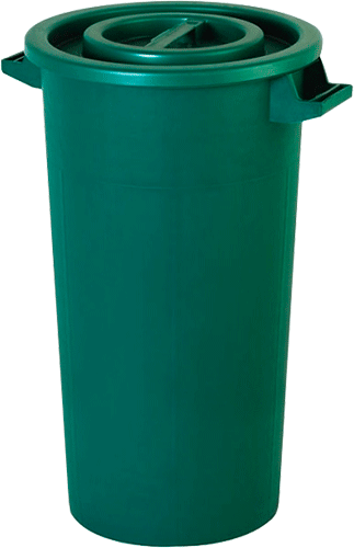 BIC121G - Bidone in polietilene verde con  manici da litri 120