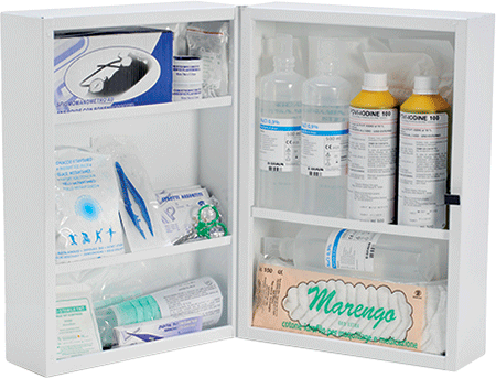 BRA104 - armadietto in metallo 2 vani portanti contenuto All.1 Maggior.D.M.388