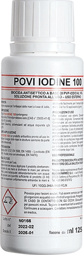 BRC128 - flacone da 125 ml. di disinfettante Iodopovidone al 10 % di iodio