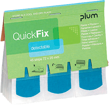 BRC131 - ricarica da 45 cerotti in tessuto cm 7 x 2 Blu Detectable