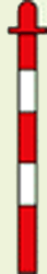CN93 - Solo paletto PVC bianco / rosso altezza  90 cm