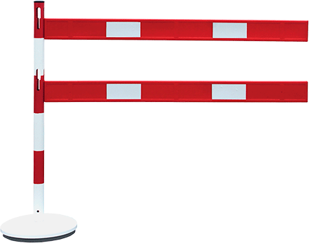 CNV115 - kit 2 barre in PVC bianco/rosso x utilizza con colonnine CNV...